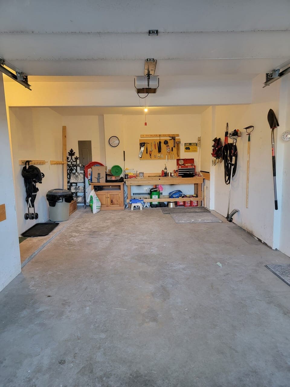 Oversized garage.  In front of garage there is an overhang for 2nd car