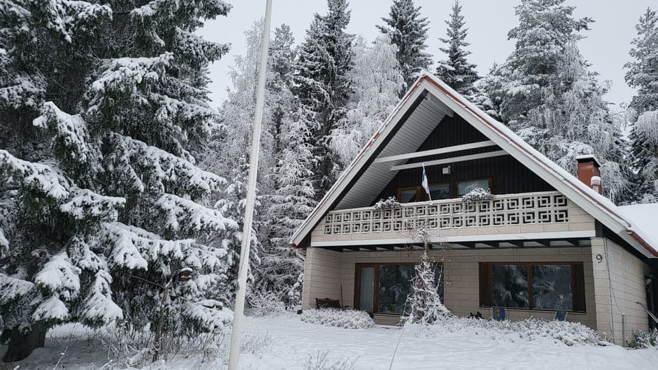 Front view of your accomodation - a fully equipped house including Sauna 