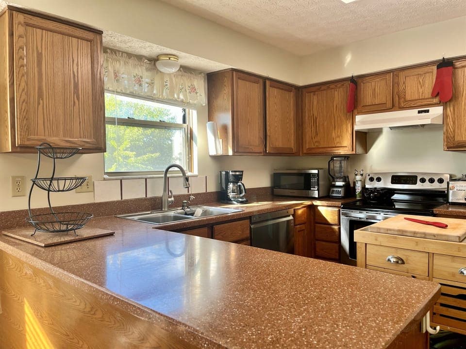 The well-stocked kitchen