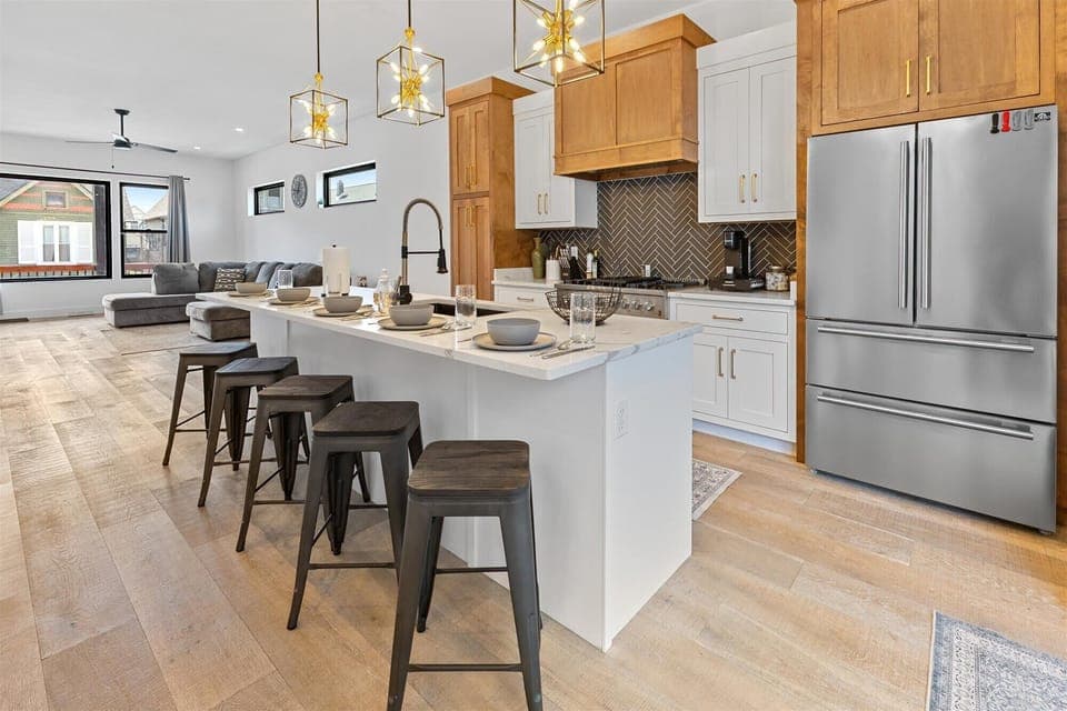 Living room with kitchen island