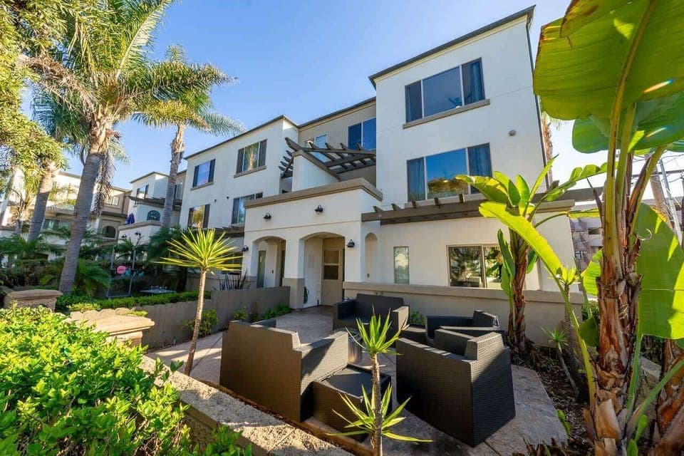 View of front of the house and sitting area. 