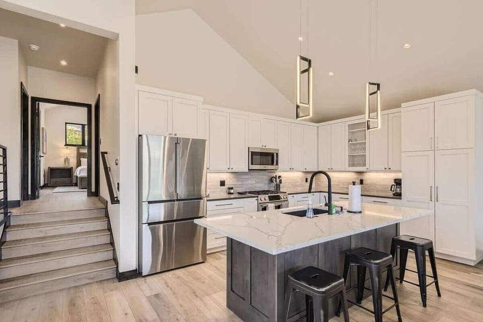 Kitchen and landing up to master bedroom.