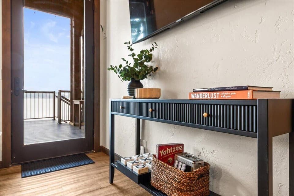 Beautiful Hayden Lake views from the  living space that are right off of the 4th floor deck,