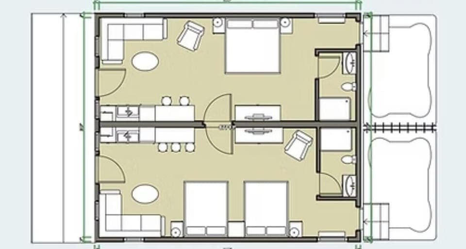 Layout (Cranny & Nook can be rented together as adjoining rooms.)
