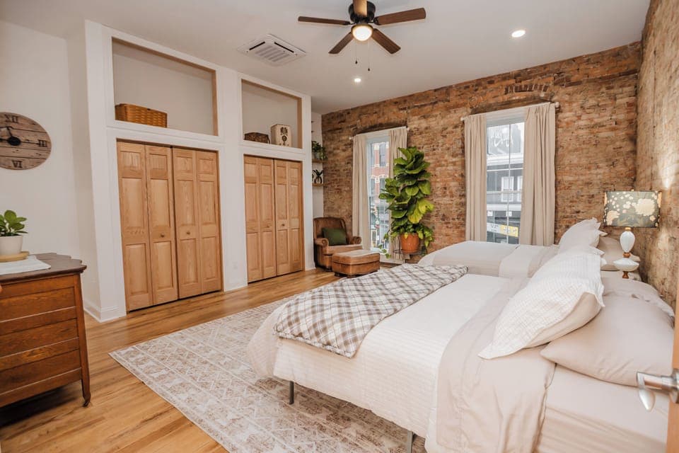 Double closets with tons of storage