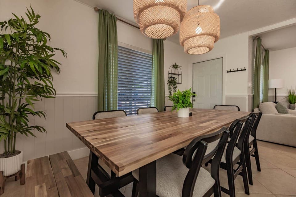 Modern dining area for group meals