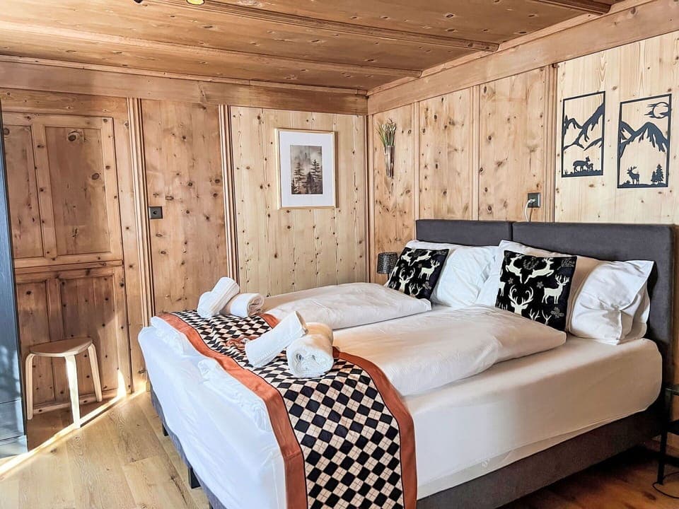 Furniture, Interior Design, Bedroom, Floor, Bed, Flooring, Bed Sheet, Bedding, Ceiling, Room