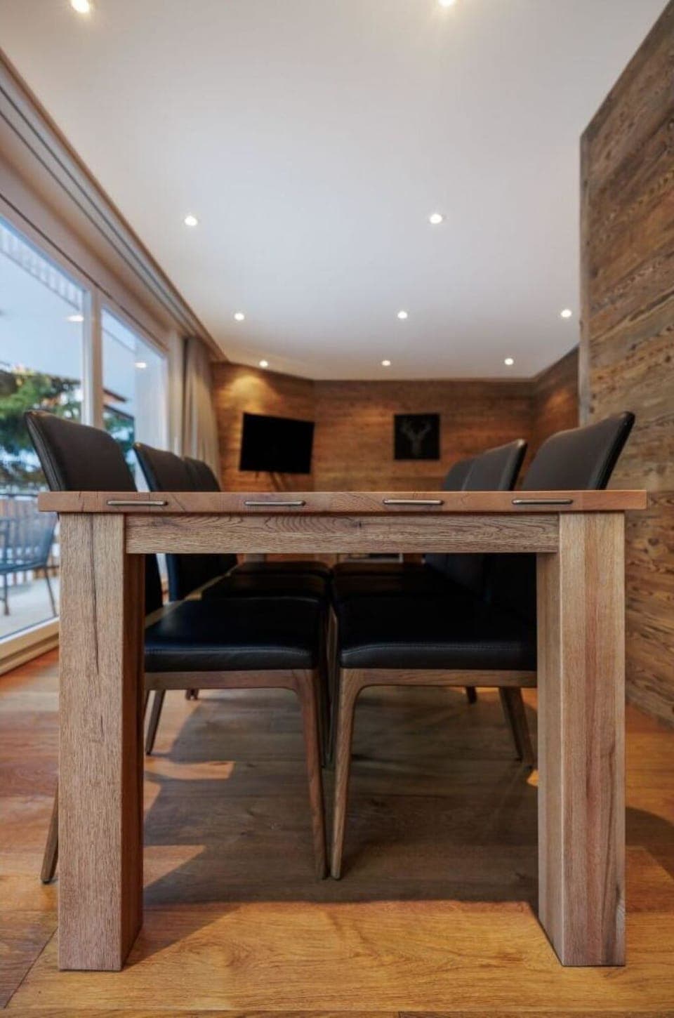 Furniture, Flooring, Interior Design, Wood, Table, Floor, Wood Flooring, Chair, Kitchen & Dining Room Table, Lighting