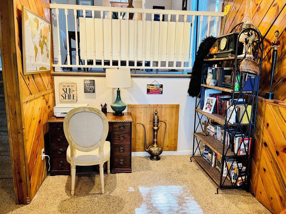 Office area with printer and work space