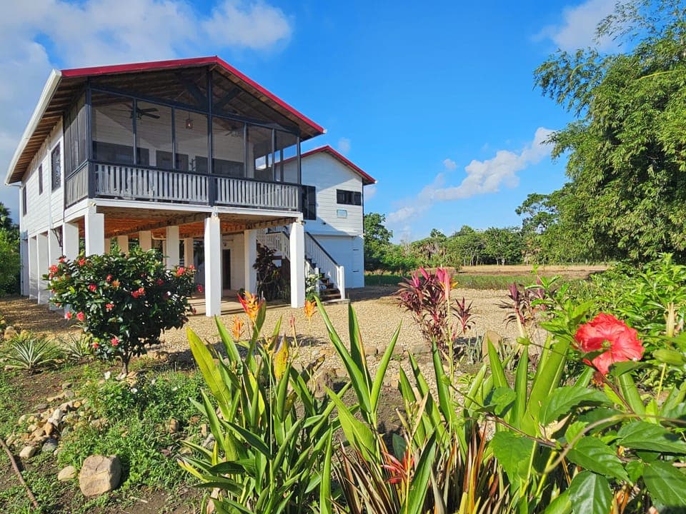 Front house from a garden pathway.