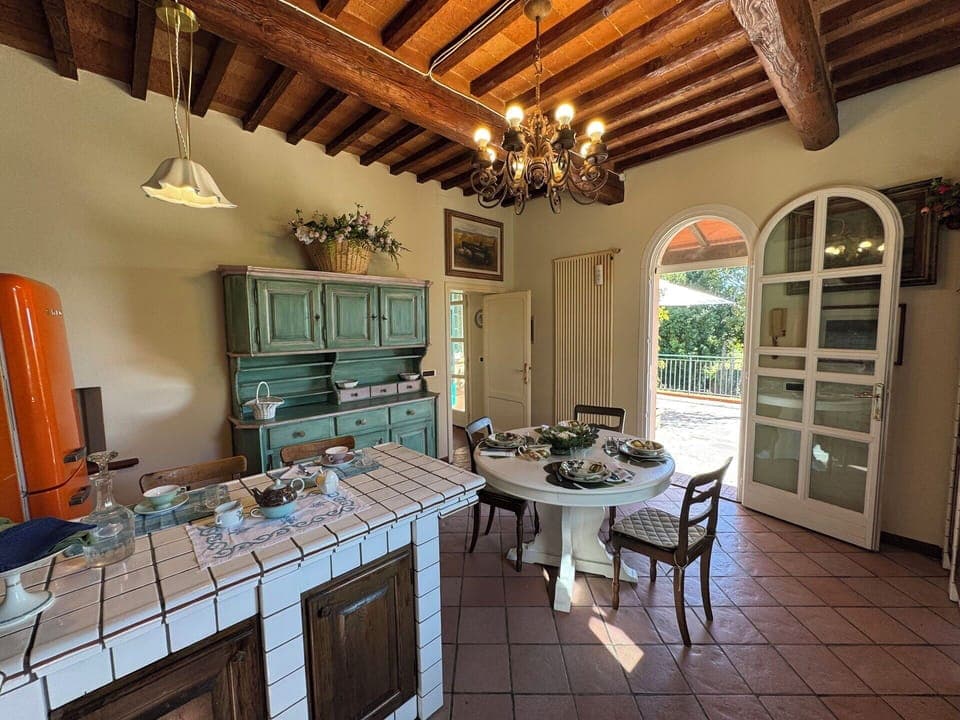 Furniture, Interior Design, Flooring, Wood, Kitchen, Floor, Cabinetry, Countertop, Chair, Table