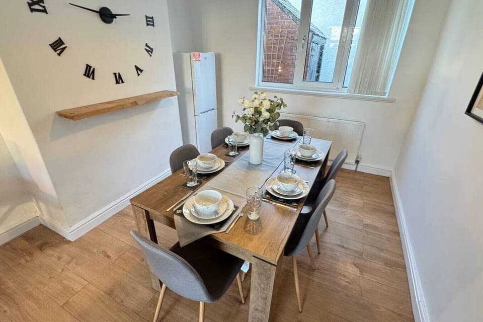 Dining area perfect for shared meals or workspace