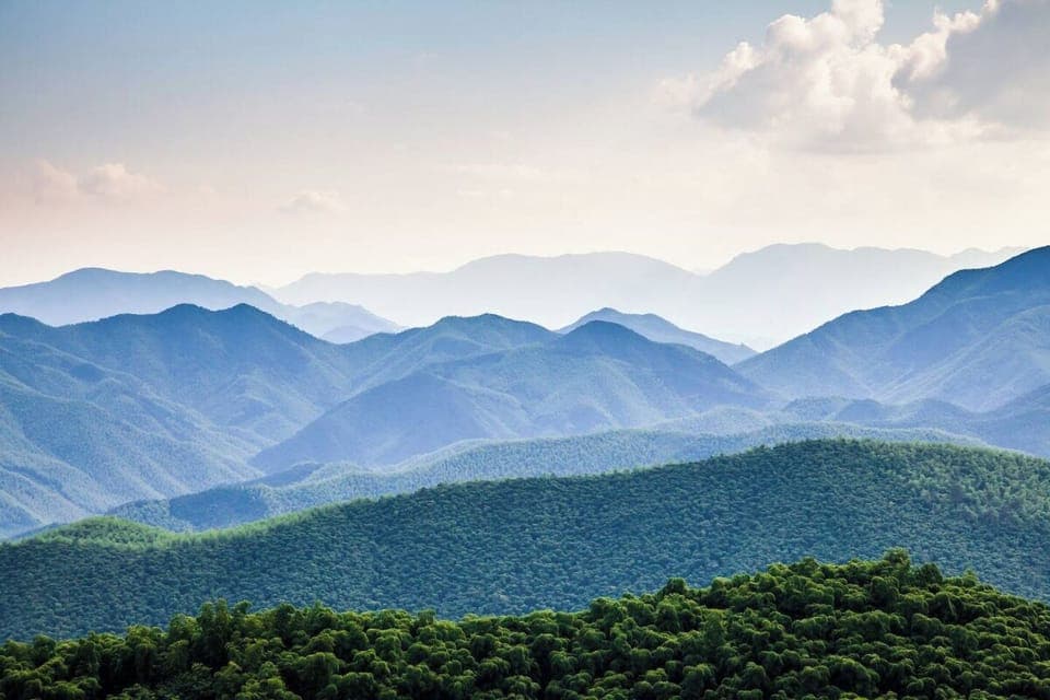 The Smoky Mountains have rolling hills and miles and miles of trails