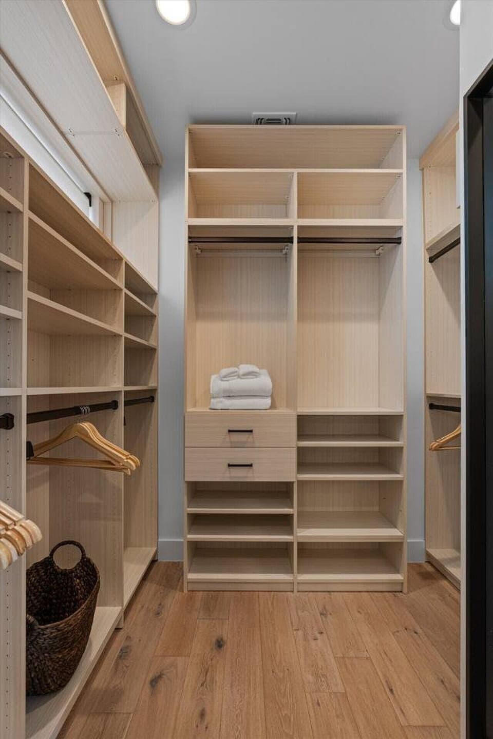 Spacious walk-in closet with plenty of room to organize your belongings.