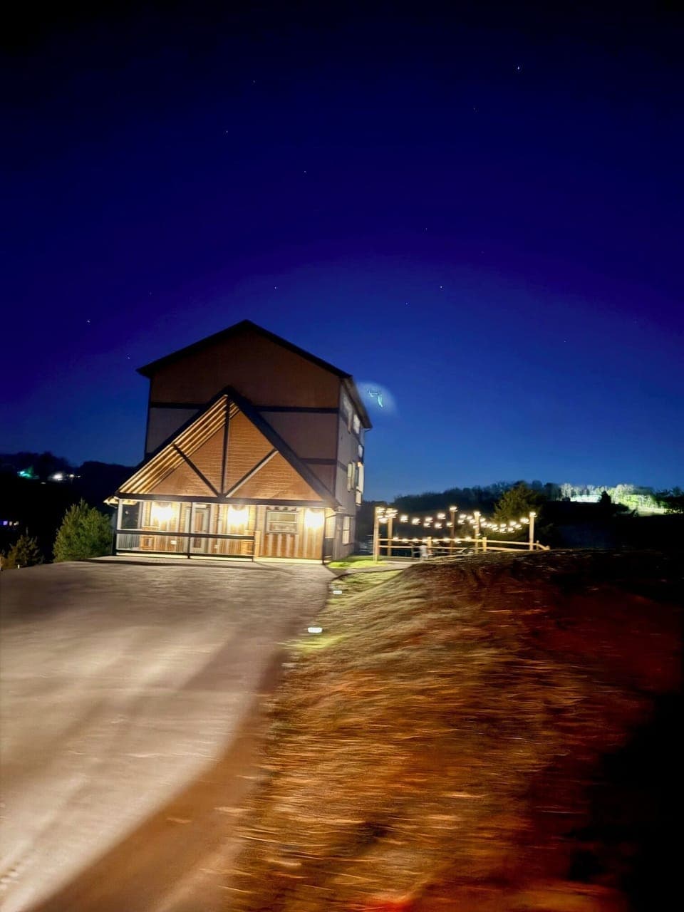 Night street view of property from street - very safe and quiet gated community.