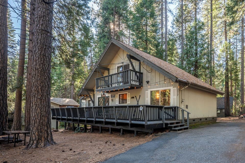Front of Cabin with level driveway