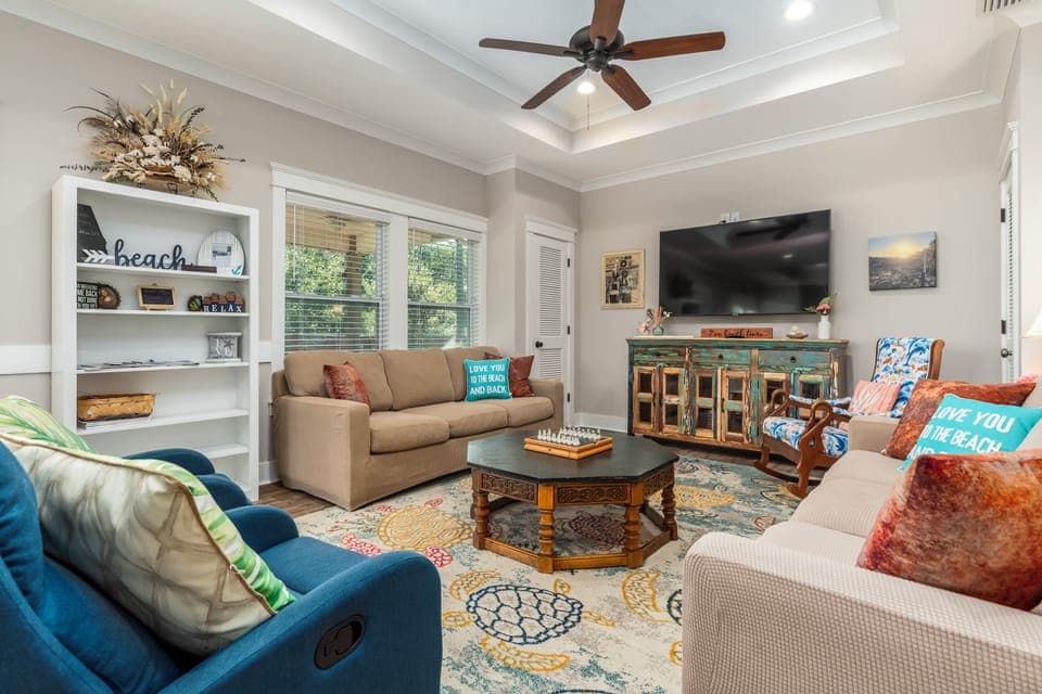 Bienville Bungalow Living Space with TV