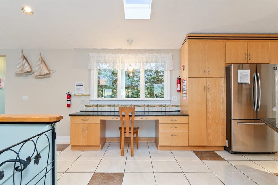 Designated desk area off the kitchen-main floor