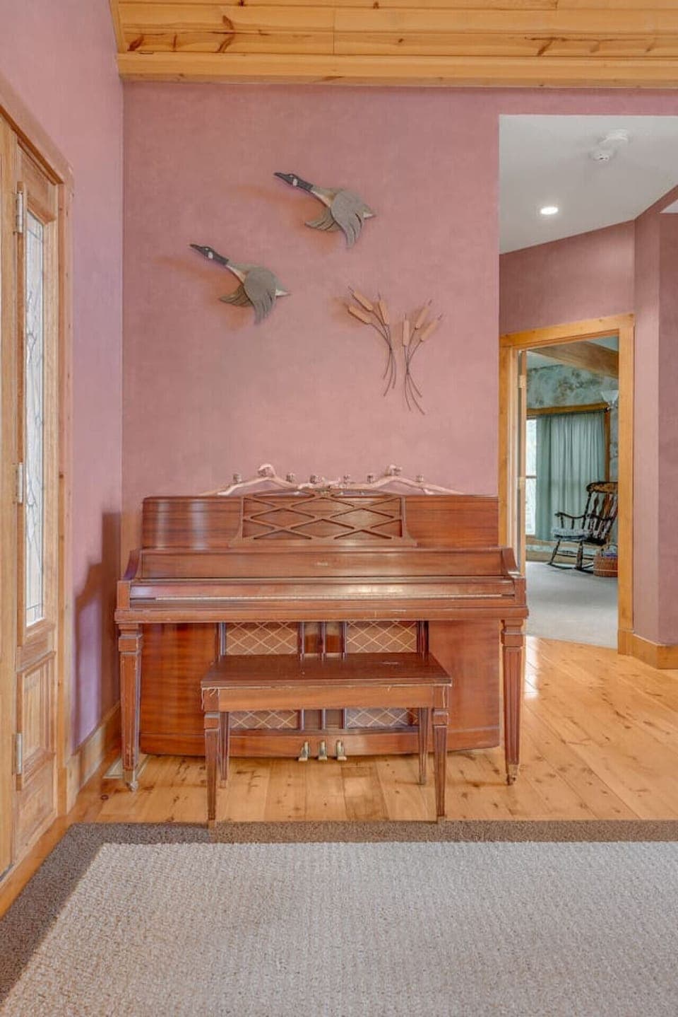 Charming piano area that adds character and a touch of fun