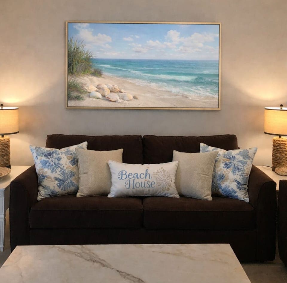 Family room (pull out sofa, love seat, chair, smart tv)