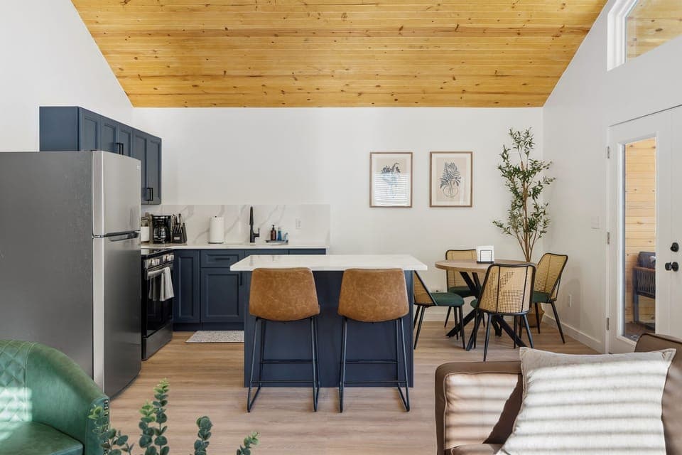 Cook up your favorites with modern appliances and all the essentials at your fingertips.