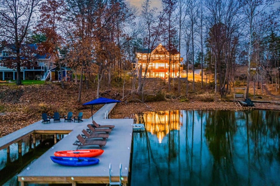 Beautiful night view of our stylish home — warm, inviting, and unforgettable.