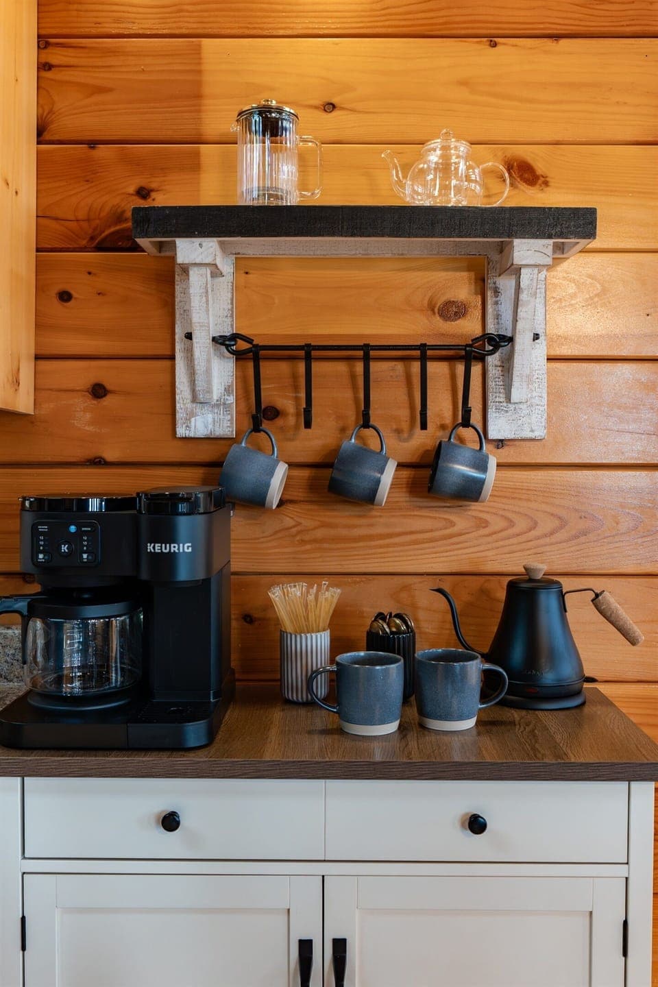 Your morning starts here — complimentary coffee, tea, and hot chocolate stocked for your entire stay. No extra charge, no resort fees, just a great cup ready when you are.