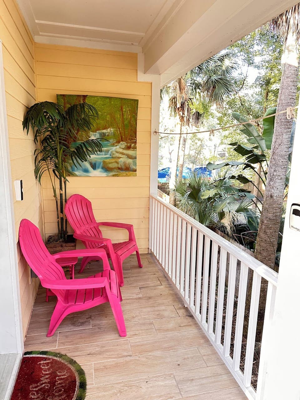 Enjoy morning coffee or an evening beverage on your secluded balcony.