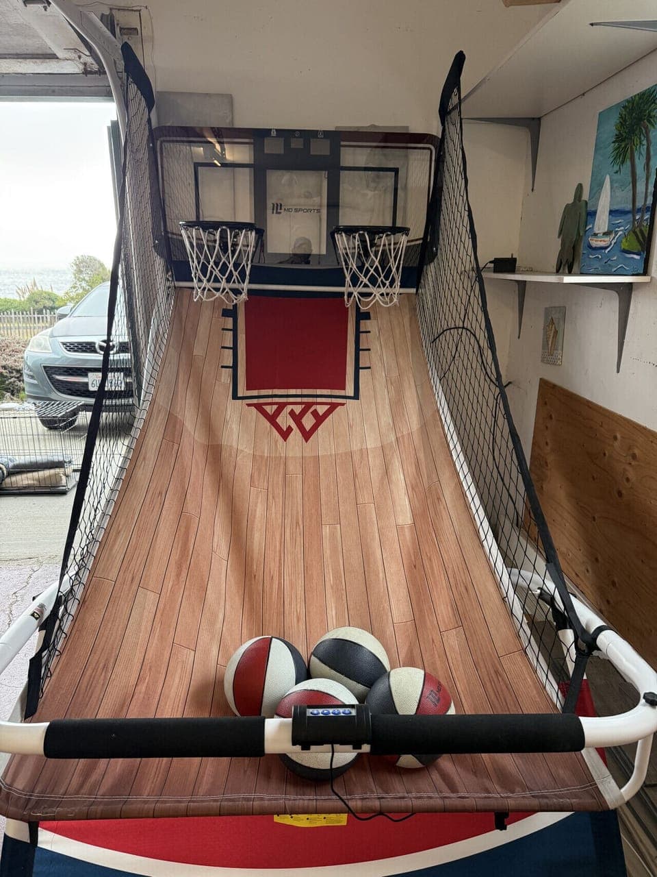Garage game area- basketball