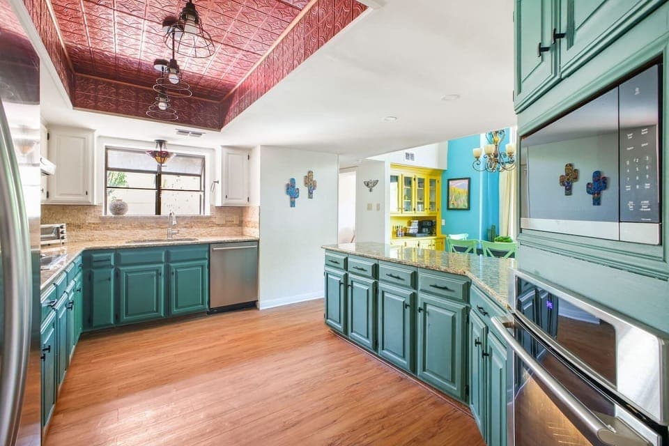  Fully stocked kitchen ready for pancake breakfasts and holiday feasts.