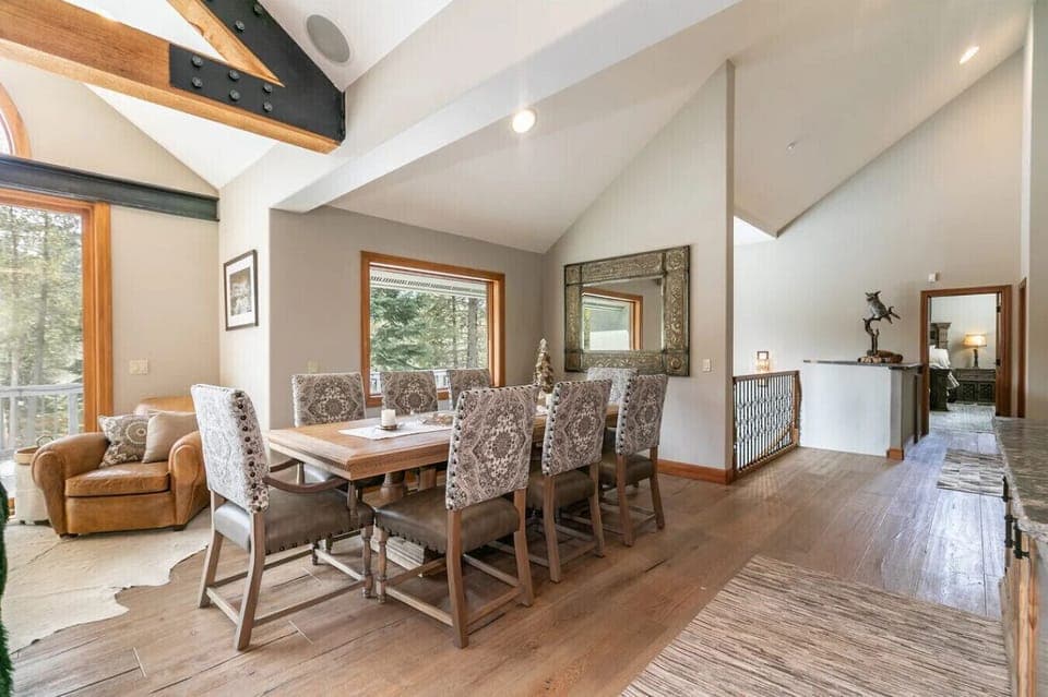 Spacious dining table that comfortably seats 8.