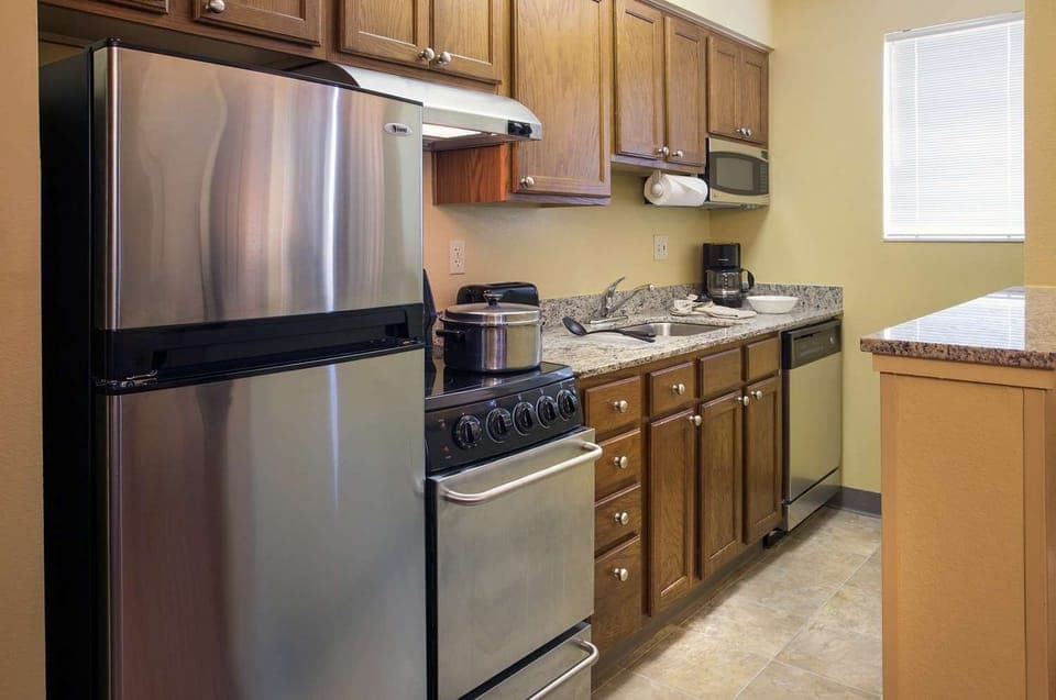 Settle in and enjoy convenient in-room cooking essentials.