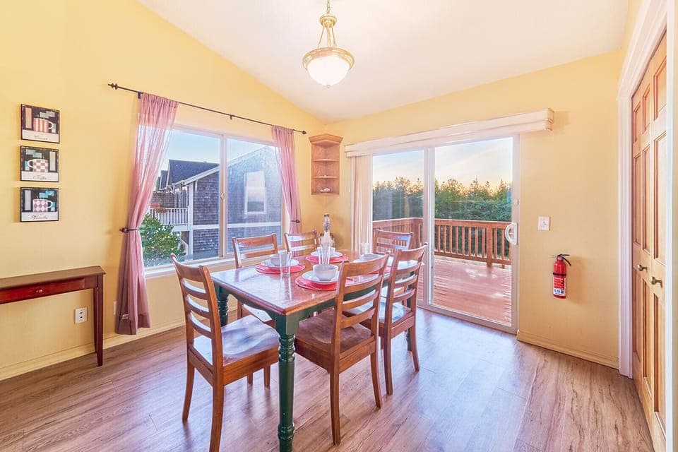 Additional dining table in the open kitchen for gathering everyone together