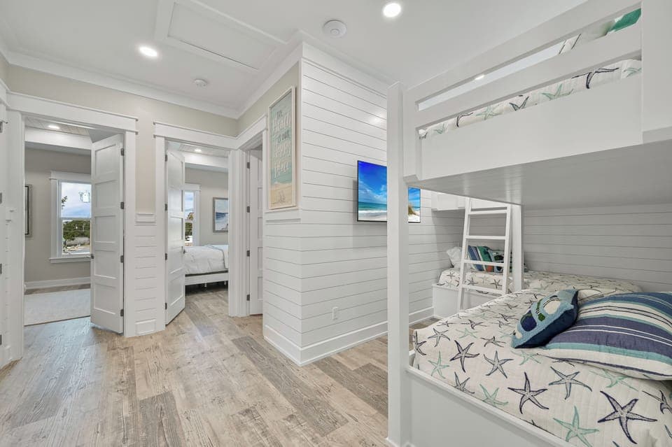 Twin bunk beds.