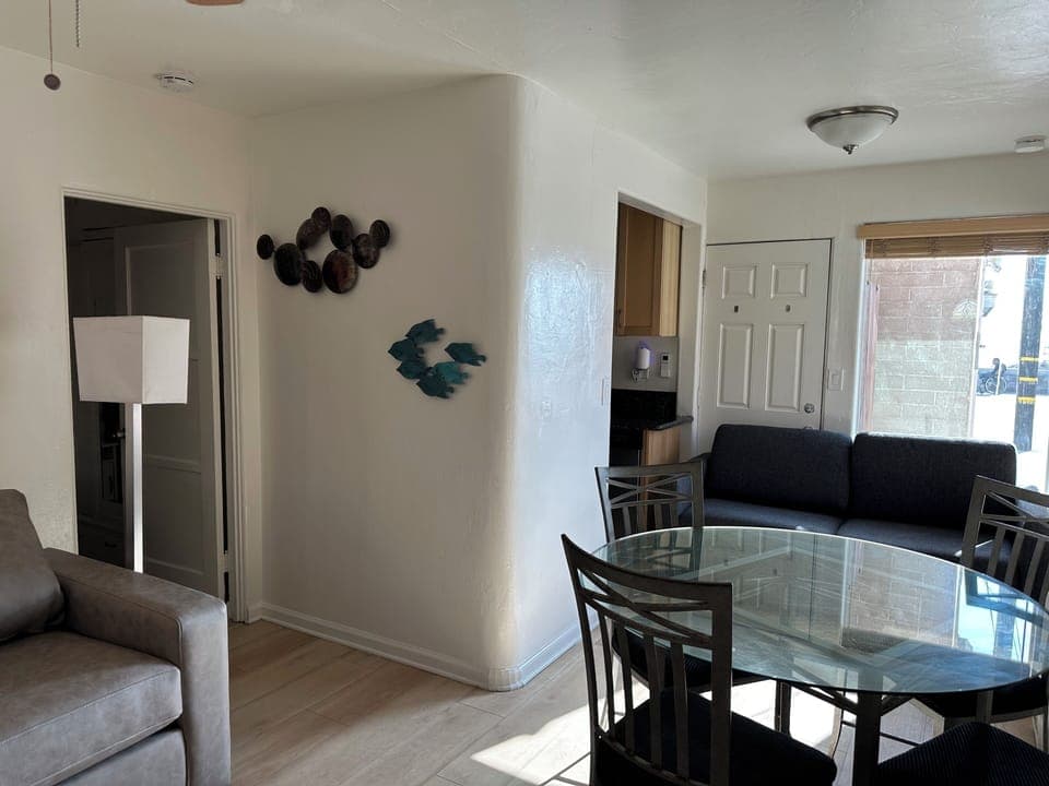 View of living room from front door.