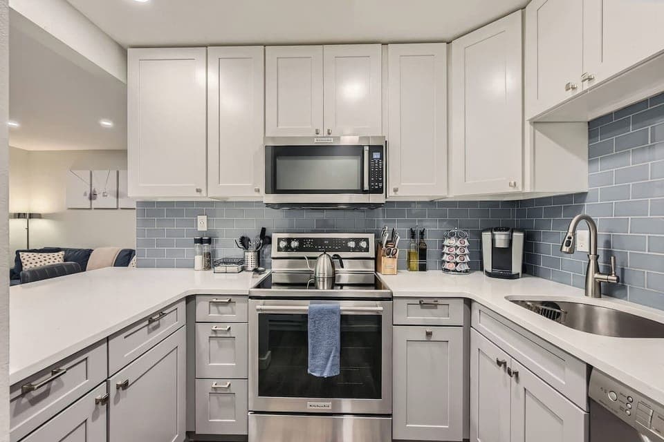 Stocked Kitchen with many small appliances