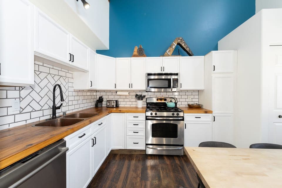 Bright kitchen.
