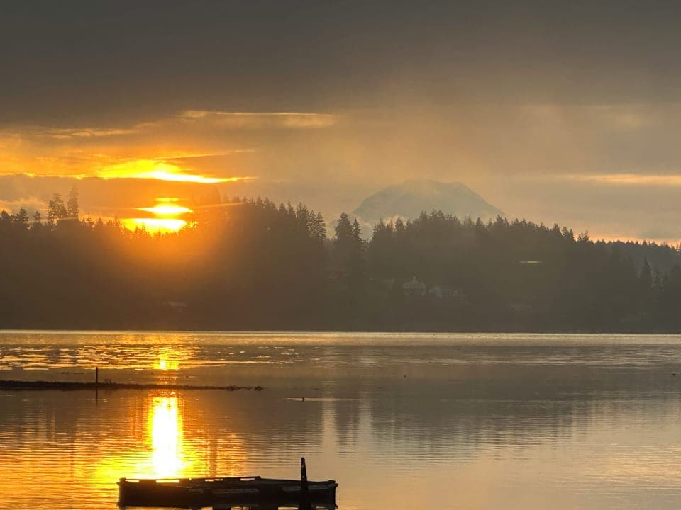 Beautiful sunrise viewed from the deck.