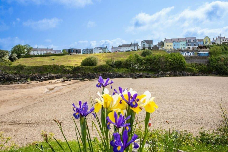 Aberporth beach and village