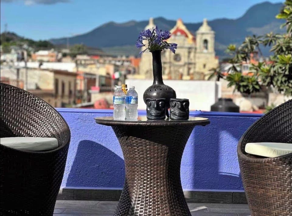 Views from the rooftop area.