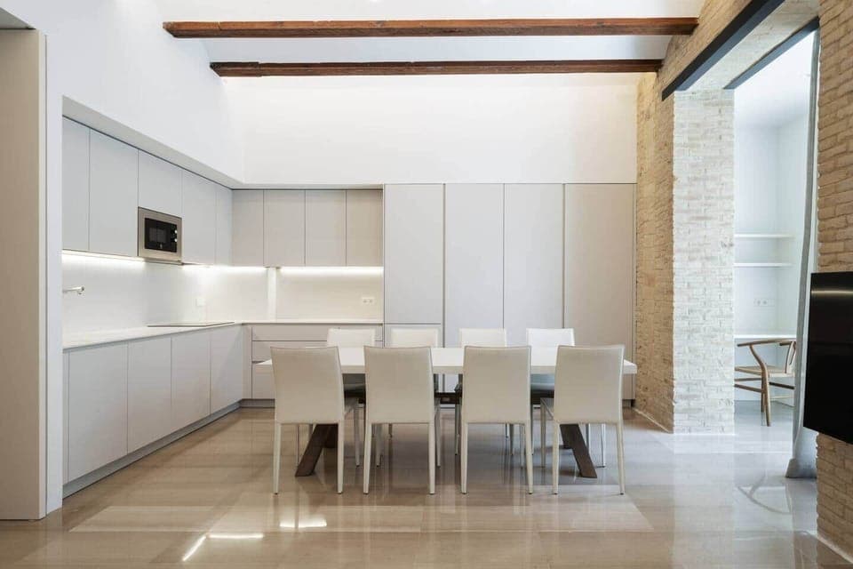 Dining room and kitchen