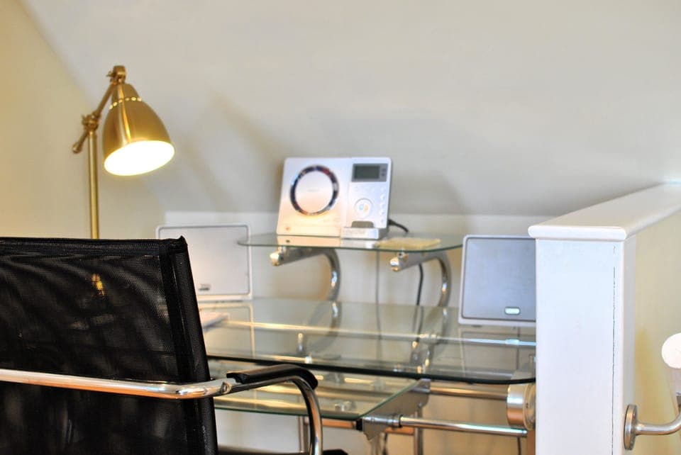 The workstation is the perfect place to write your postcards