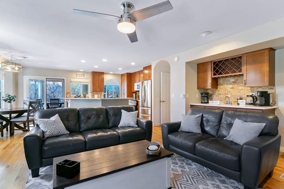 Family room and coffee bar