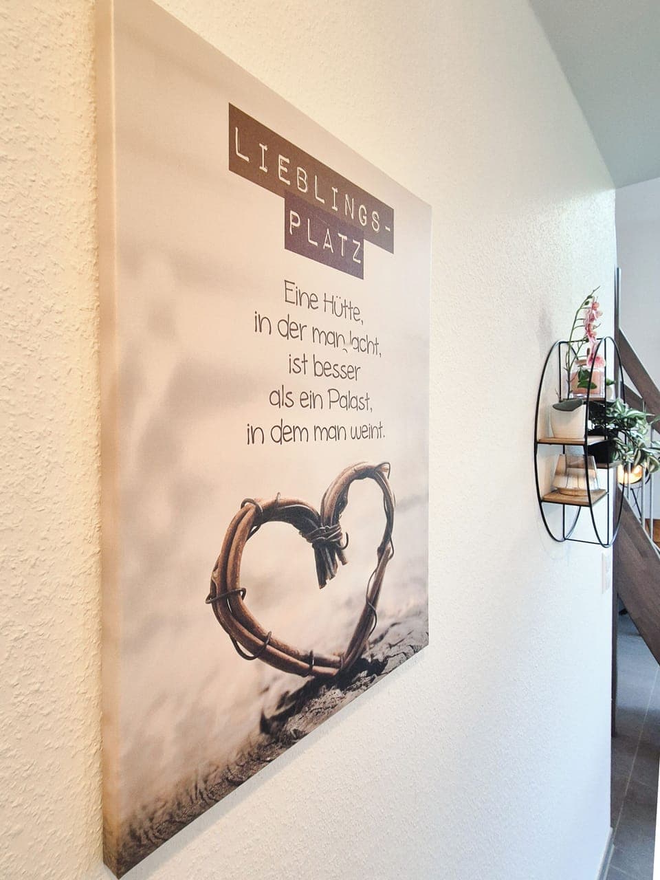Wall Art in Living Room with Inspiring Quote