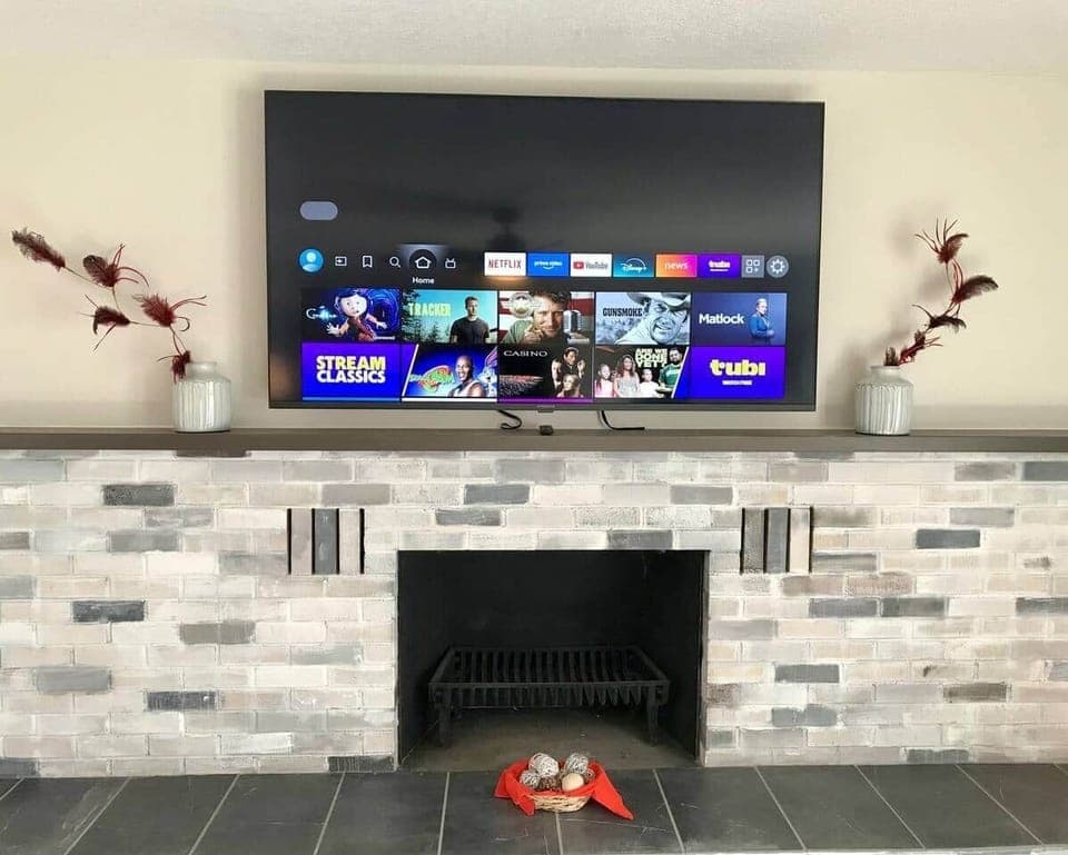 Giant 70” 4k smart streaming TV with Amazon Fire. On this TV you can sign into your subscription accounts to catch up on your favorites. 