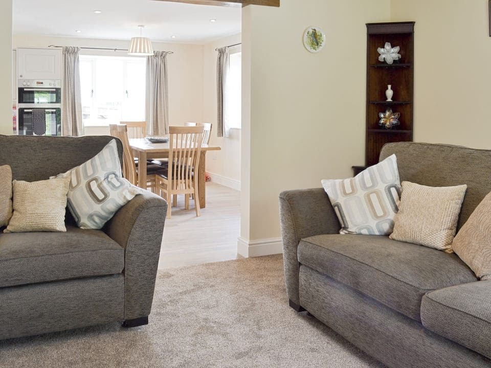 Comfy living room with open aspect to kitchen/diner | Old Dairy - Andover Lane Farm, Faberstown, near Andover