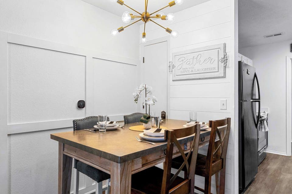 Make mealtime memories together at the dining table, seating 4​