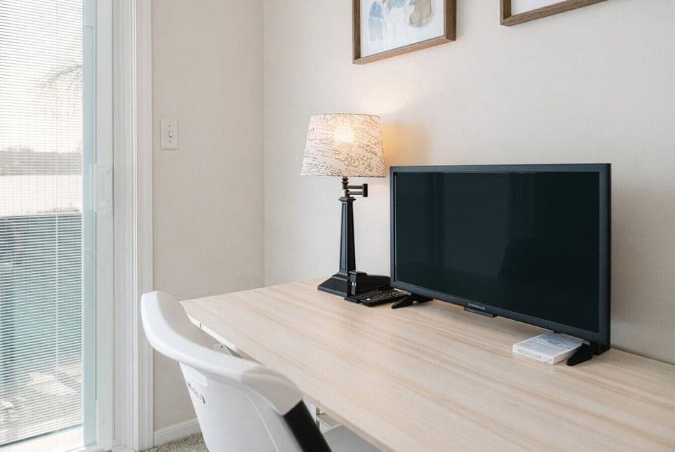 Bedroom 1 | Queen Bed & Workspace Nook | Unwind in Comfort