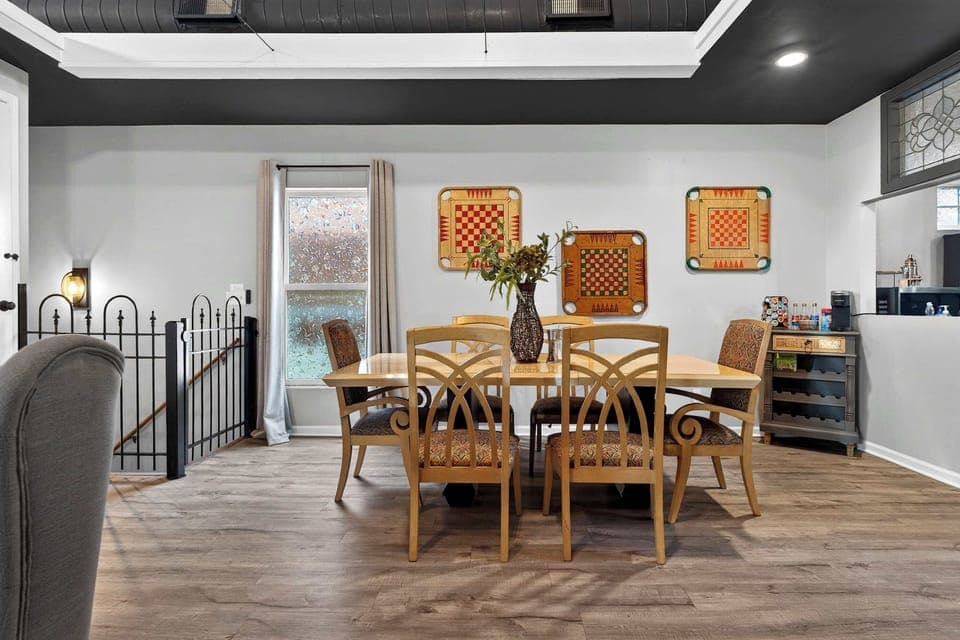 Dining Area 2: The dining area in Unit 2 offers a warm and inviting space for shared meals.