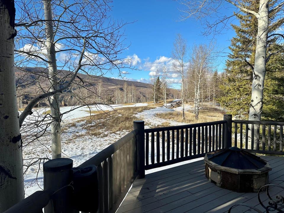 Deck with fire pit